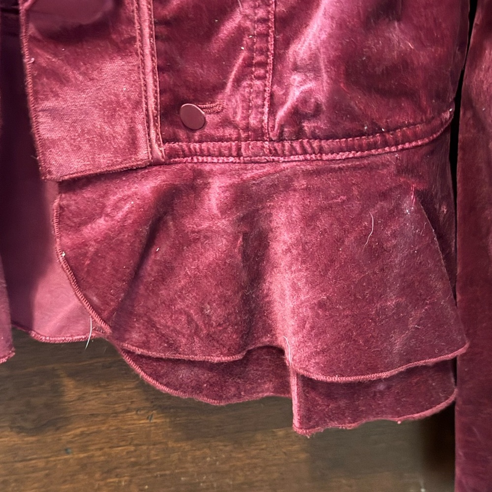 Velvet Women's Red Ruffled Jacket - Picture 6 of 8